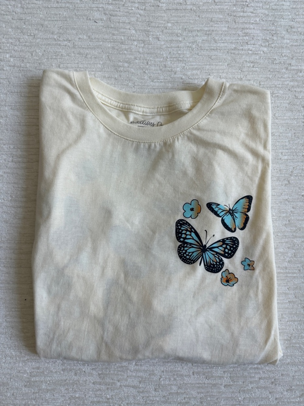 Cream Butterfly Graphic Tee NWT